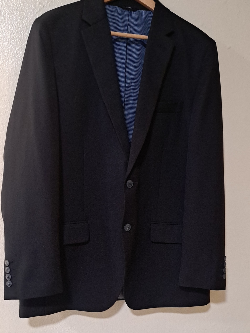 Haggar Men's Black Two-Button Sport Coat with Blue Lining